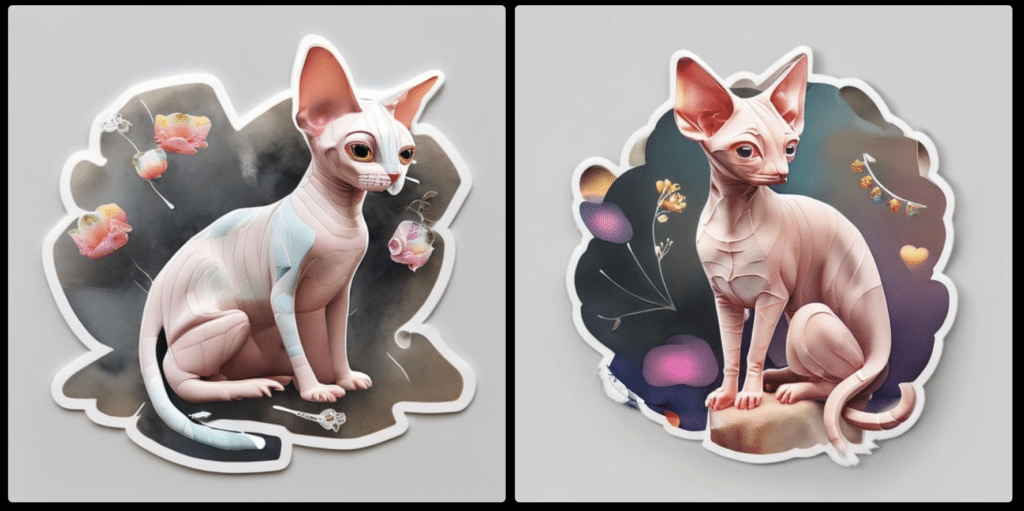 >> (sticker An adorable cute sphynx cat), stickers, adorable, lovely, whimsical, 3D vector art, cute and quirky, fantasy art, watercolor effect, bokeh, Adobe Illustrator, hand-drawn, digital painting, low-poly, low-lighting, bird's-eye view, isometric style, retro aesthetic, character-focused, 4K resolution, photorealistic rendering, character-focused and chess pieces, using Cinema 4D