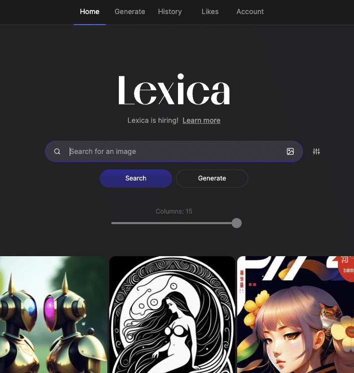 Lexica - Genera hasta 100 imágenes gratis al mes