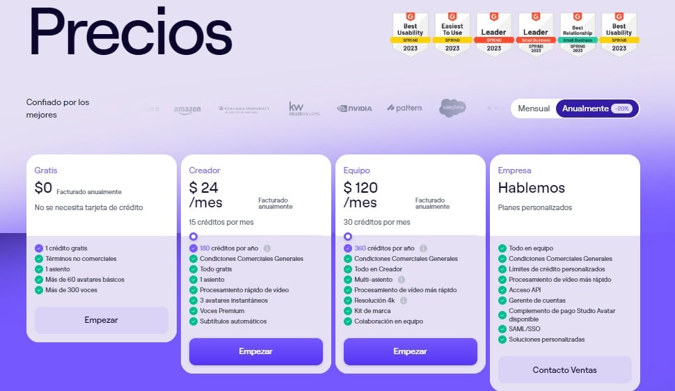 Heygen Planes y precios