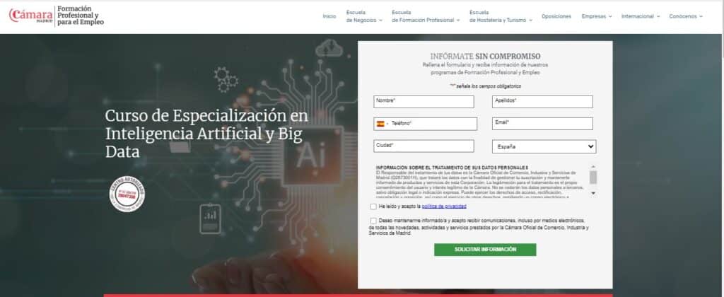 Cámara Madrid inteligencia artificial y Big data