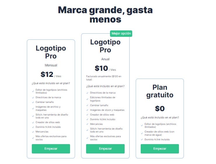 Logo.com Planes y precios