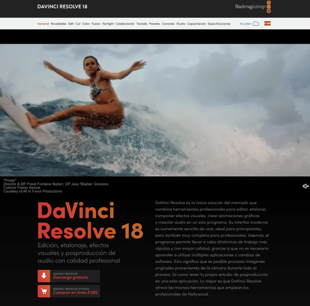 DaVinci Resolve, una herramienta profesional para crear y editar videos