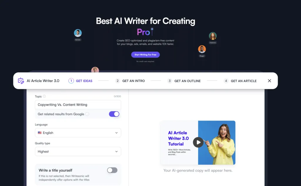WriteSonic, una herramienta IA para escribir como un pro