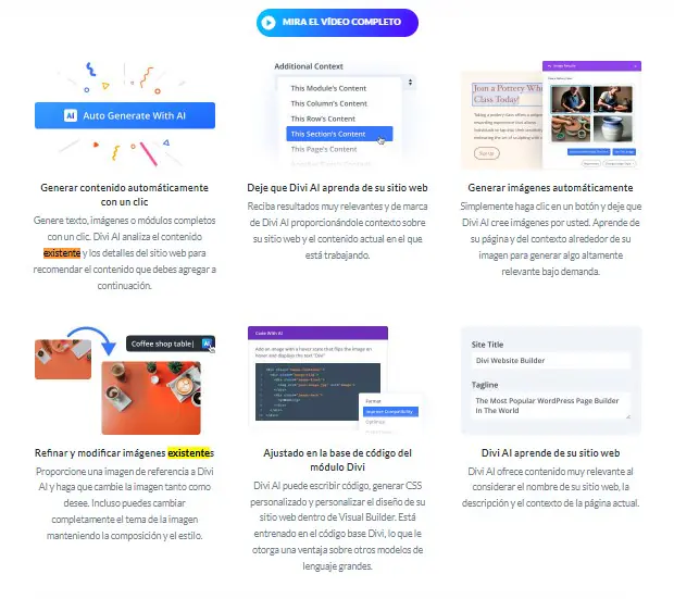 Optimización de contenido Divi IA