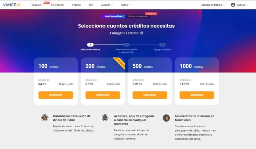 Vance planes y precios